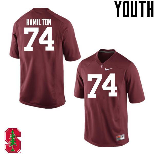 Youth Stanford Cardinal #74 Devery Hamilton College Football Jerseys Sale-Cardinal
